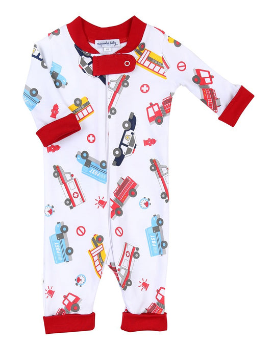 Magnolia Baby Boys Around the Town Rescue Vehicles Zipped Pajamas