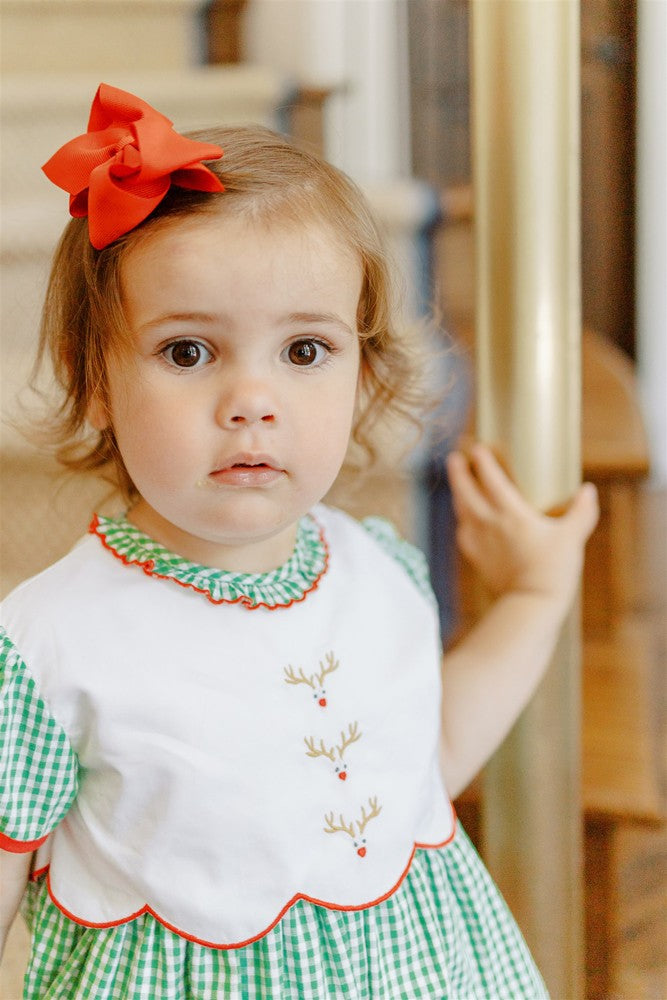 Proper Peony Baby Girls Green Remi Reindeer Bubble
