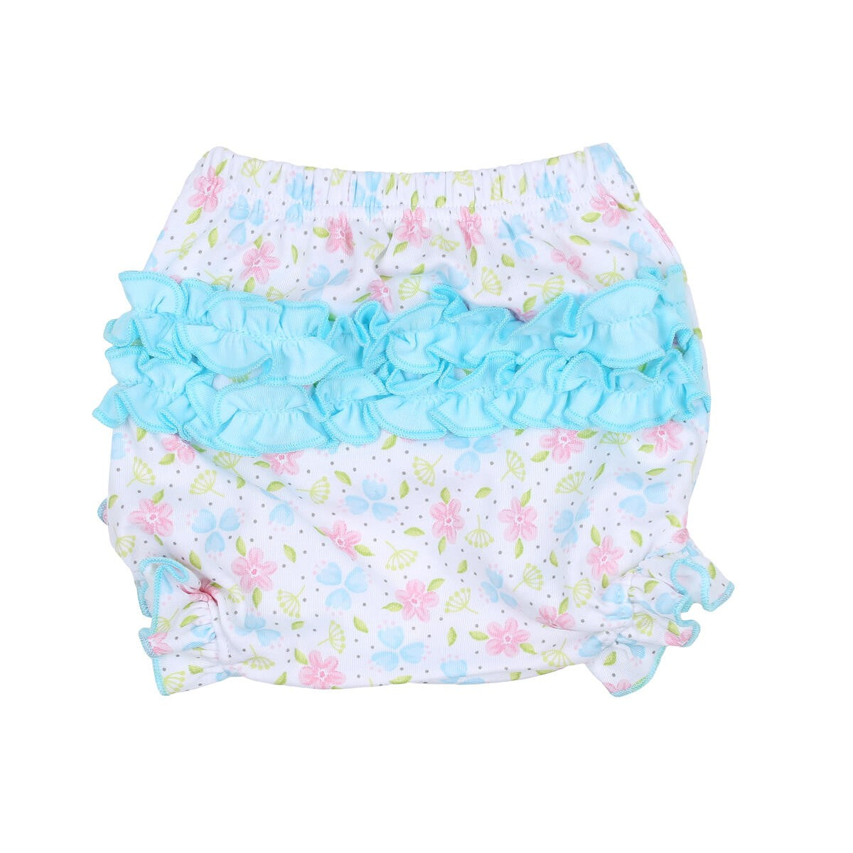 Magnolia Baby Girls Blue Floral Natalie's Classics Smocked Ruffle Bloomers Set