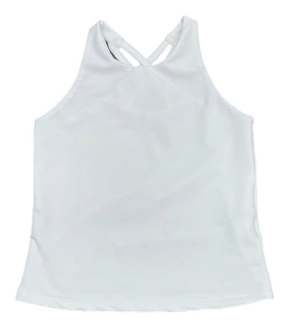 Be Elizabeth by James & Lottie Girls Athleisure Cross Back Top - White