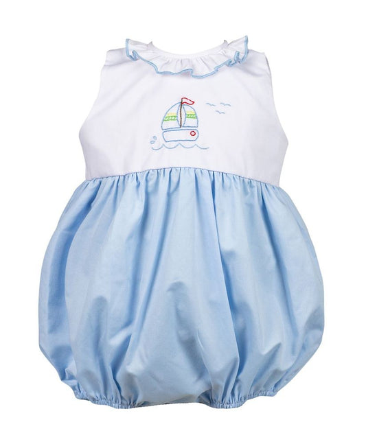 Proper Peony Baby Girls Blue Seashore Bubble