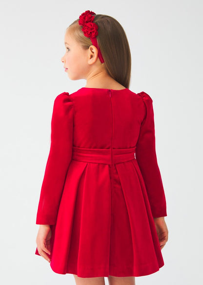 Abel & Lula Girls Red Velvet Christmas Holiday Dress