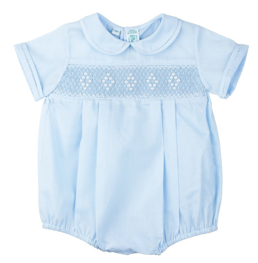 Feltman Brothers Infant Baby Boys Smocked Teenie Weenie Creeper Bubble - Blue by Feltman Brothers