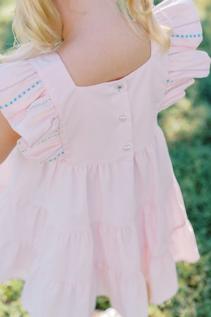 Proper Peony Girls Pink Dorothy Rainbow Sundress
