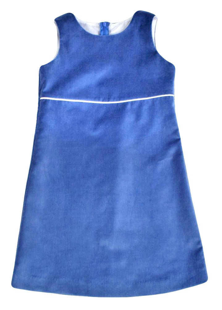 Funtasia Too Girls Sleeveless Blue Bouquet Floral Dress - Ruffle Collar