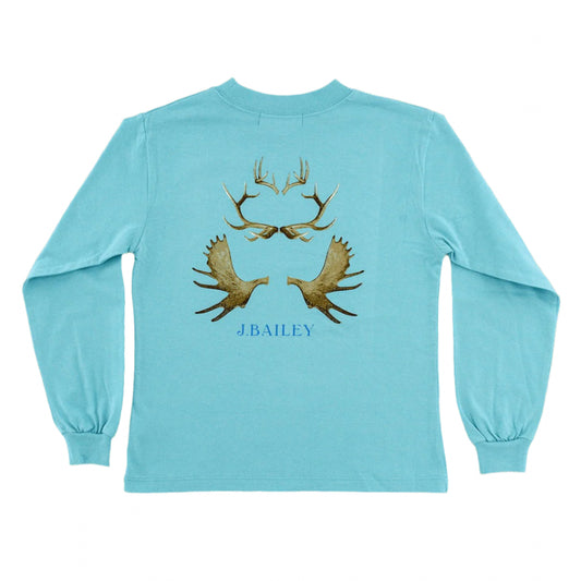 Bailey Boys J. Bailey Logo Tee Shirt - Ocean Aqua Shirt - Antlers