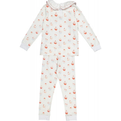 Sal & Pimenta Girls Pajamas - Pink Merry Christmas Cupcakes