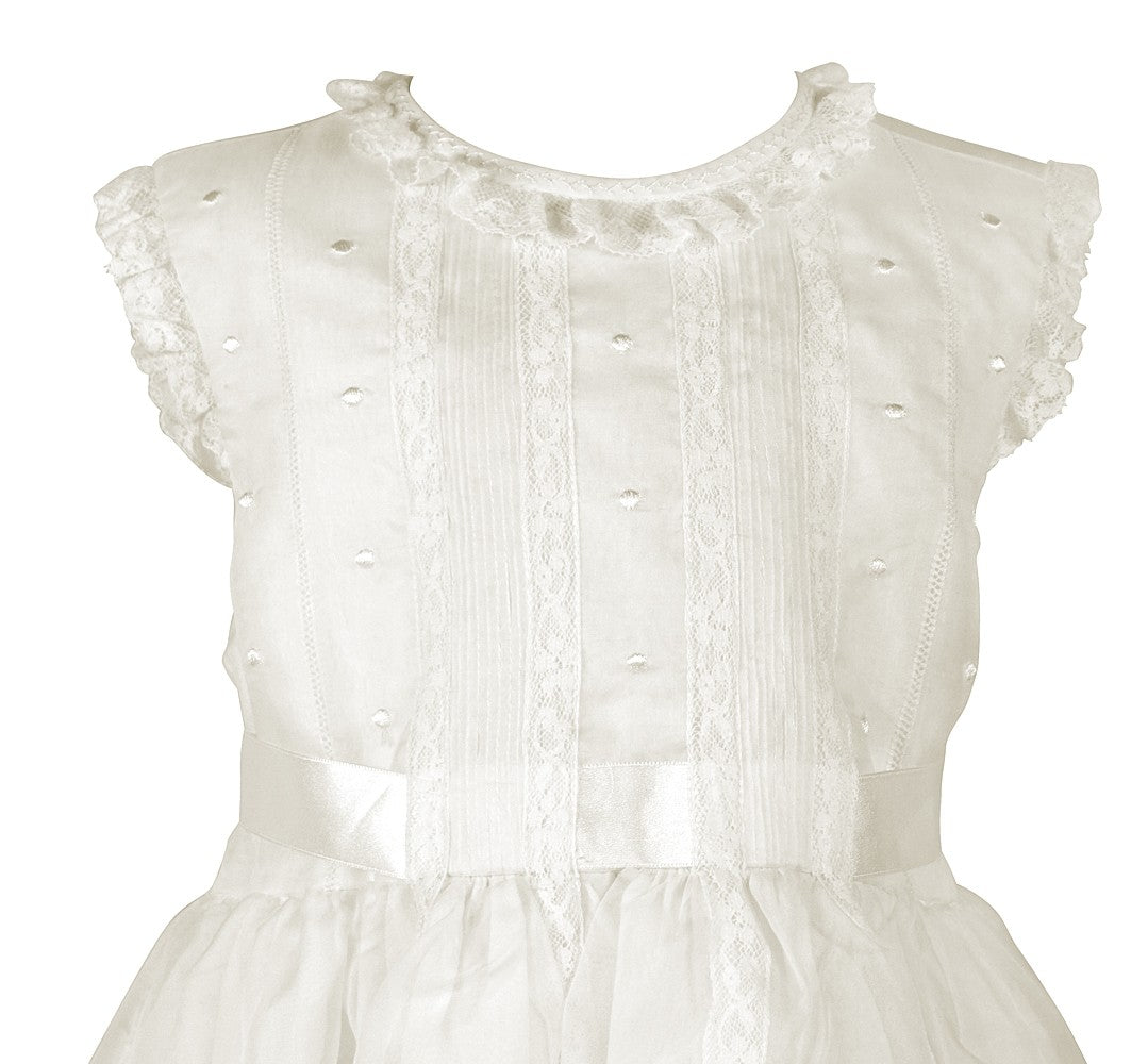 Luli & Me Girls Silk Organza Sleeveless Special Occasion Dress - Ivory