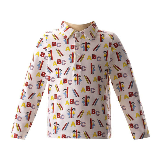 Rachel Riley London Boys Back to School ABC Polo Shirt