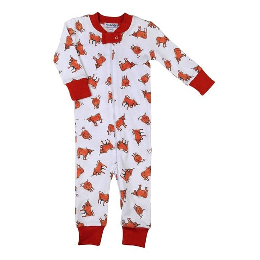 Magnolia Baby Boys / Girls Texas Longhorns Print Zipped Pajamas