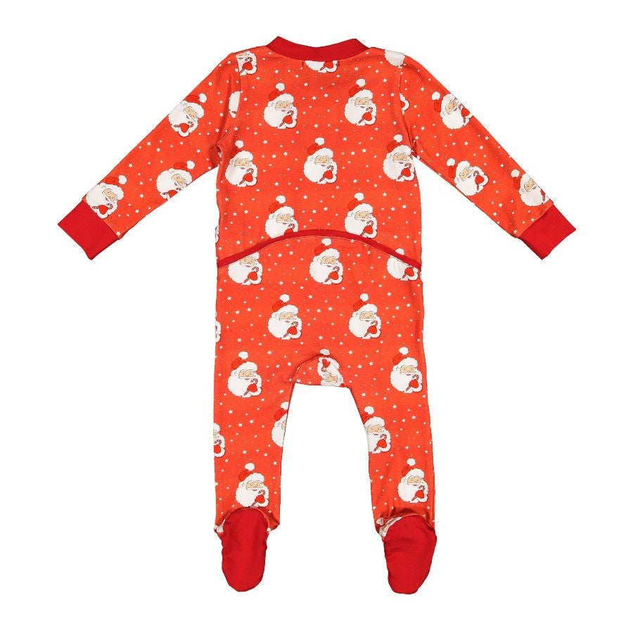 Sal & Pimenta Baby Boys Footie Christmas Pajamas - One Piece - Red Santa Glows
