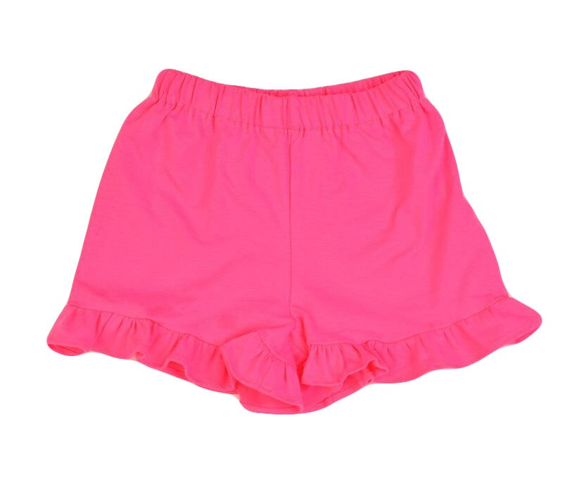 Funtasia Too Girls Knit Ruffle Shorts - Hot Pink