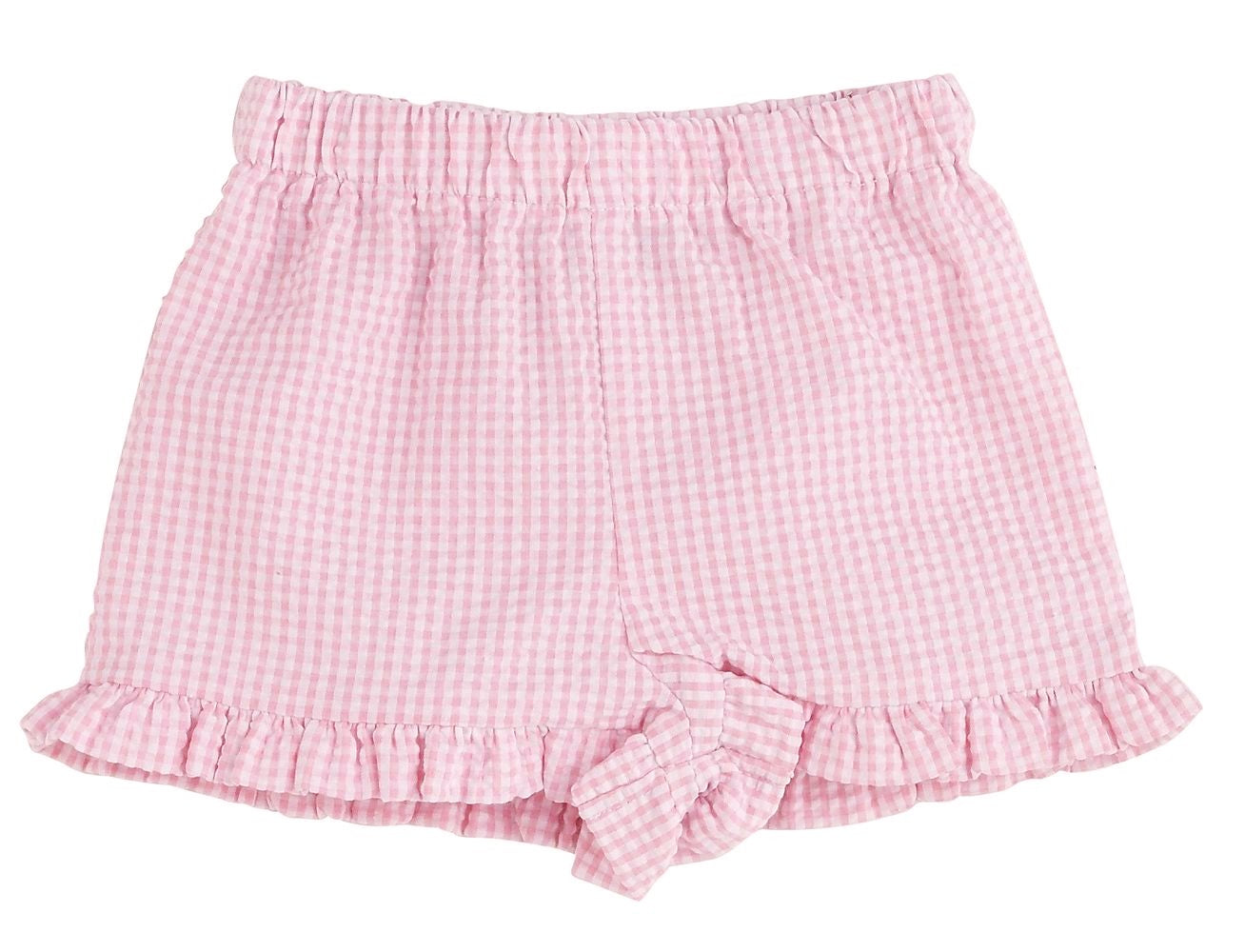 Color Works by Funtasia Girls Ruffle Shorts - Seersucker - Light Pink