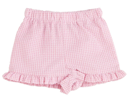 Color Works by Funtasia Girls Ruffle Shorts - Seersucker - Light Pink by Funtasia