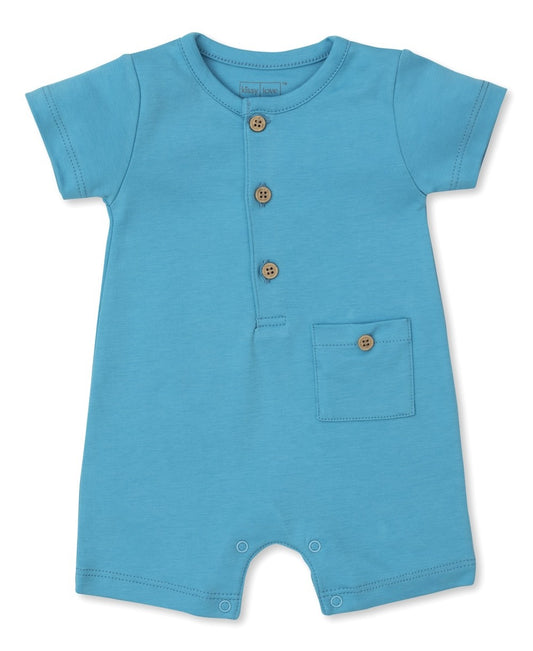 Kissy Kissy Love Baby Boys Short Playsuit - Bright Blue by Kissy Kissy