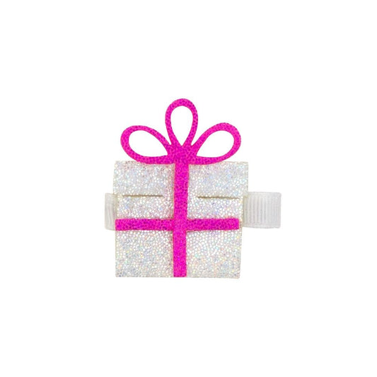 Wee Ones Girls Glitter Pinch Clip - Silver & Pink Gift Package