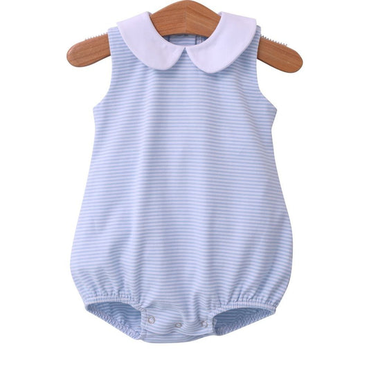 Trotter Street Kids Baby Boys Hayden Bubble - Light Blue Stripe