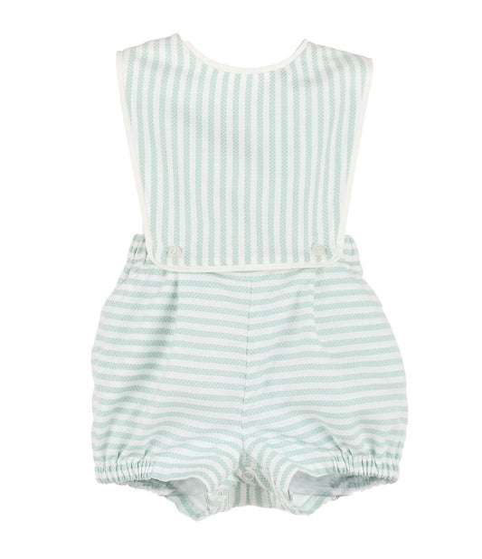Sophie & Lucas Boys Coastal Classics Striped Overall - Green