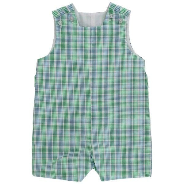 Bailey Boys Baby Jon Jon with Tabs - Green Dover Plaid