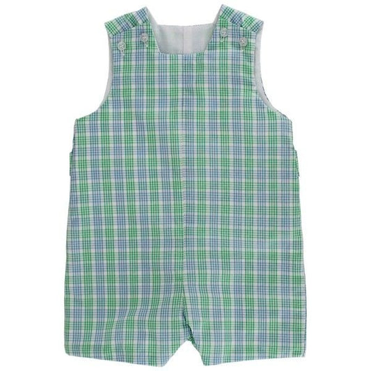 Bailey Boys Baby Jon Jon with Tabs - Green Dover Plaid