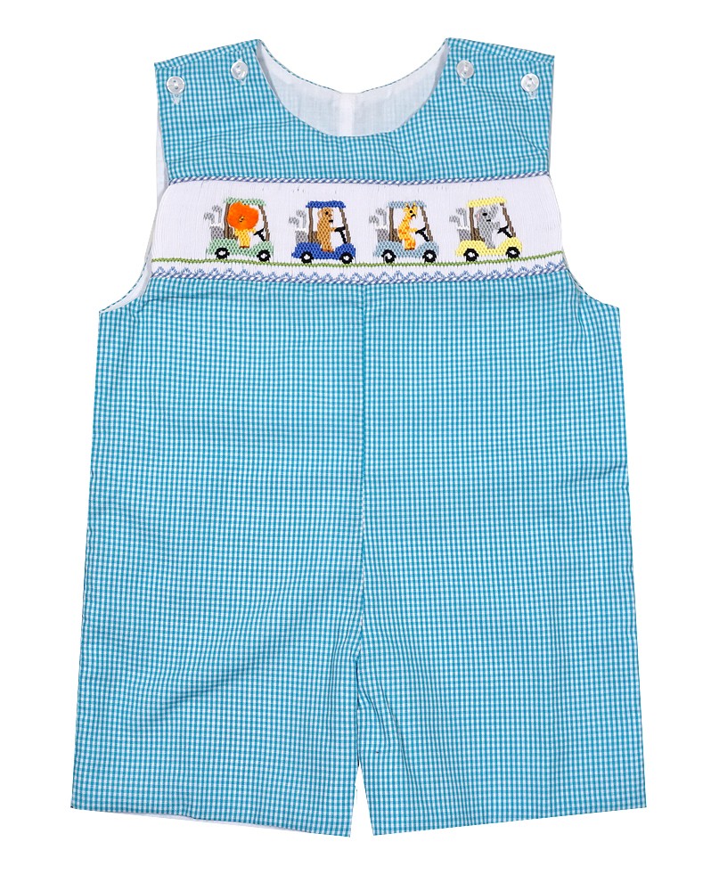 The Best Dressed Child Boys Jon Jon - Smocked Golf Zoo Animals