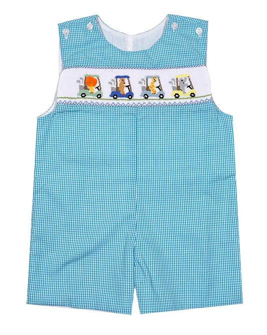 The Best Dressed Child Boys Jon Jon - Smocked Golf Zoo Animals
