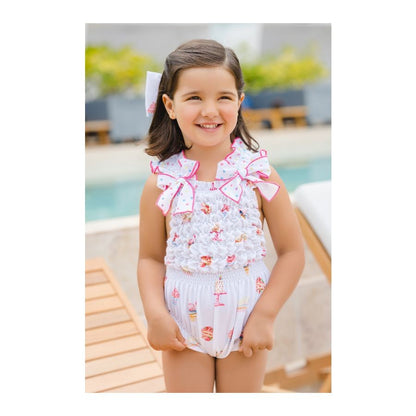 Sal & Pimenta Girls Swimsuit - Frilled - Birthday Celebration