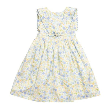 Sal & Pimenta Girls Dress - Sailor Collar - Yellow & Blue Sunshine Floral