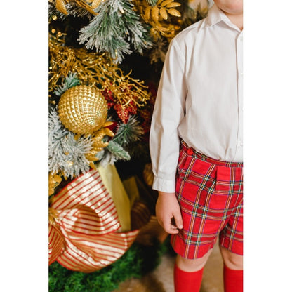 Sal & Pimenta Boys Shorts - Red Holiday Trocadero Plaid
