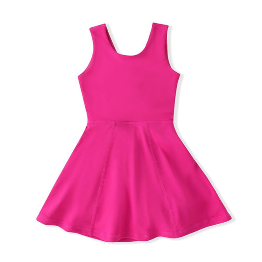 Swoon Baby Girls Active Athleisure Tennis Dress - Fuchsia Hot Pink