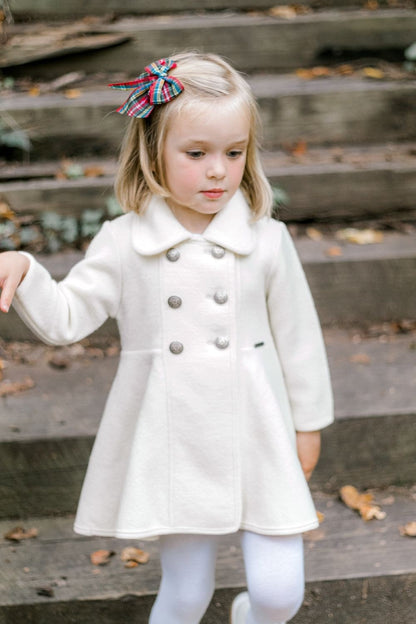 Marae Girls Double Breasted Flared Skirt Wool Coat - Ivory (6 years) Marae Girls Double Breasted Flared Skirt Wool Coat - Ivory (6 years)