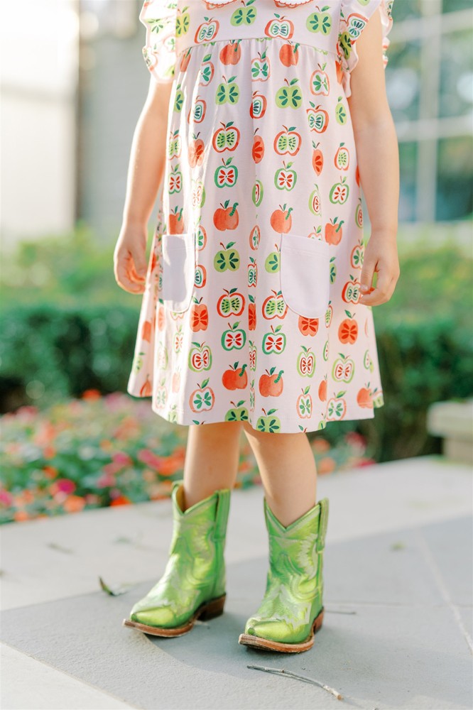 Proper Peony Pima Girls Red Gala Apples Dress
