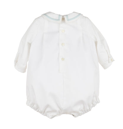 Luli & Me Baby Boys Classic Smocked Bubble - Long Sleeves - White