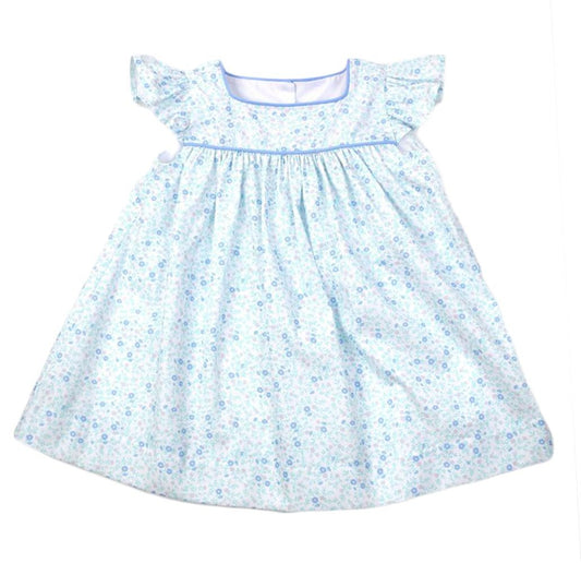 Funtasia Too Girls Aqua Floral Flutter Sleeve Dress by Funtasia