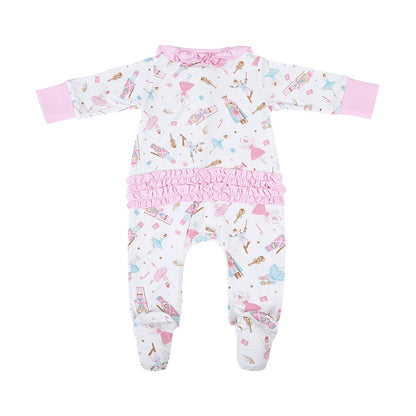 Magnolia Baby Girls Pink Nutcracker Ballet Zipper Footie
