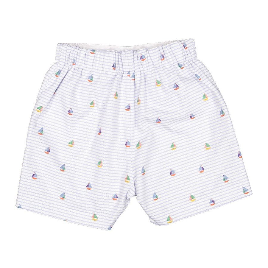 Sal & Pimenta Boys Shorts - Blue Nautical Boats Print