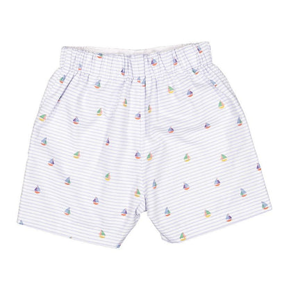 Sal & Pimenta Boys Shorts - Blue Nautical Boats Print