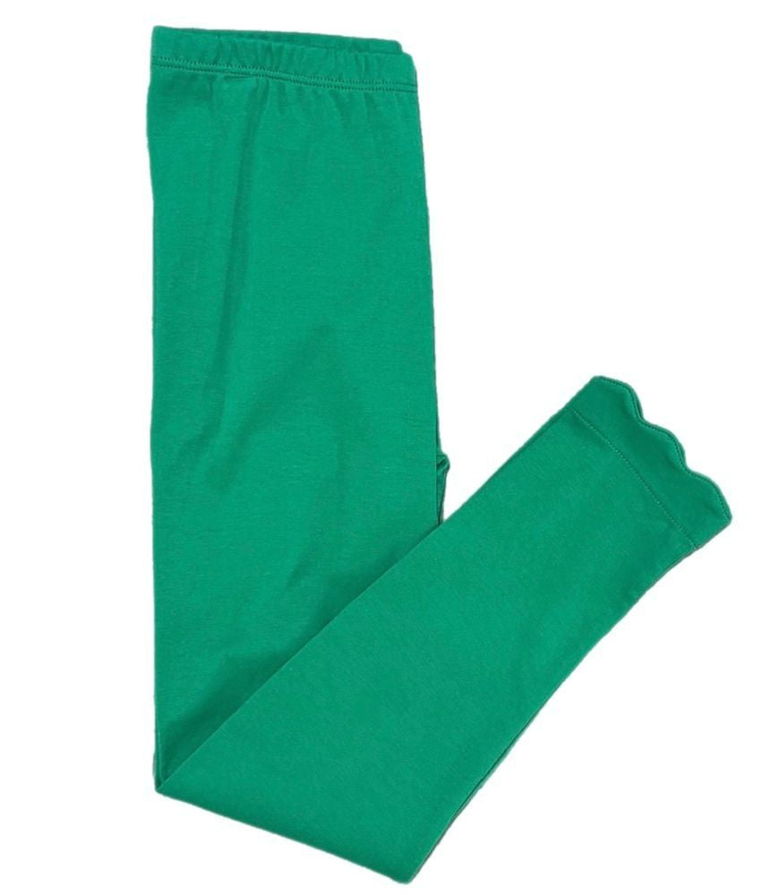 James & Lottie Girls Scalloped Leggings - Kelly Green