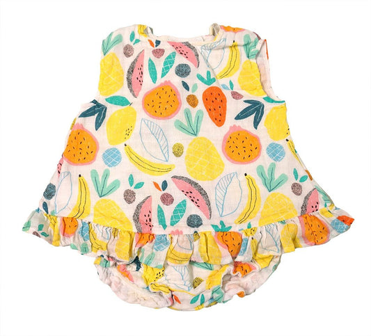 Angel Dear Baby Girls Flayaway Bloomers Set - Yellow Fruits Print