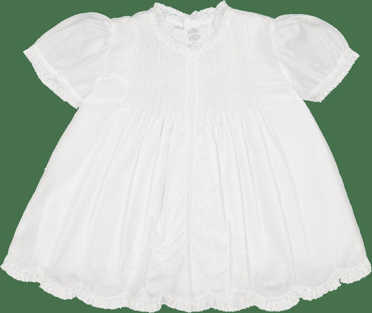 Feltman Brothers Newborn Baby Girls Take Me Home Dress with Slip & Lace - White