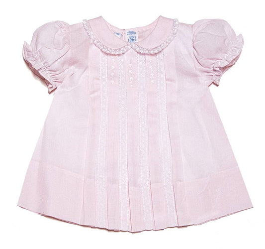 Feltman Brothers Baby Girls Pink Midgie / Midi Pleated Dress - Lace Trims by Feltman Brothers