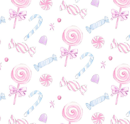 James & Lottie Girls Pink Christmas Sweets Harper Knit Leggings Set