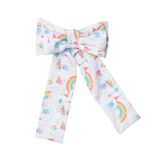 Sal & Pimenta Girls Big Lycra Hair Bow on Clip - Life on a Rainbow