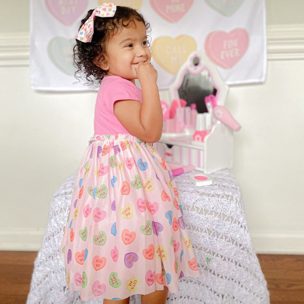 Sweet Wink Girls Valentine's Day Tutu Dress - Pink Candy Hearts