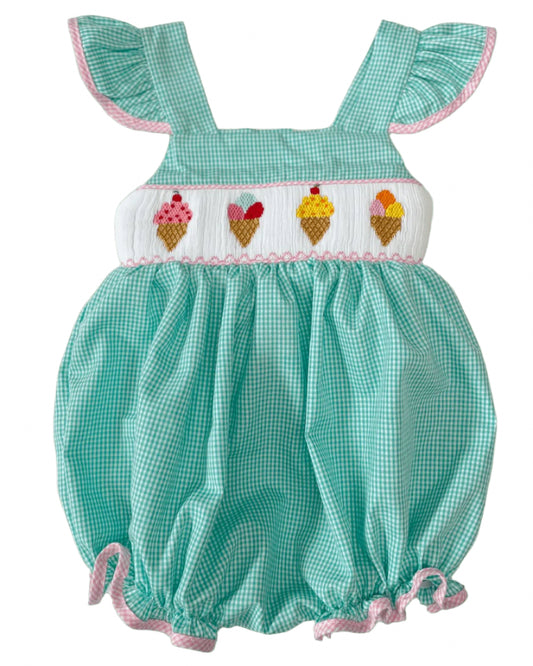LuLu BeBe Girls Jackie Mint Green Smocked Ice Cream Cones Sun Dress Best Dressed Child LuLu BeBe Girls Jackie Mint Green Smocked Ice Cream Cones Sun Dress Best Dressed Child