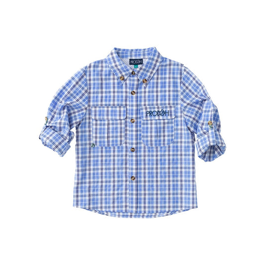 Prodoh Founders Fishing Shirt - Dutch Canal Blue Plaid