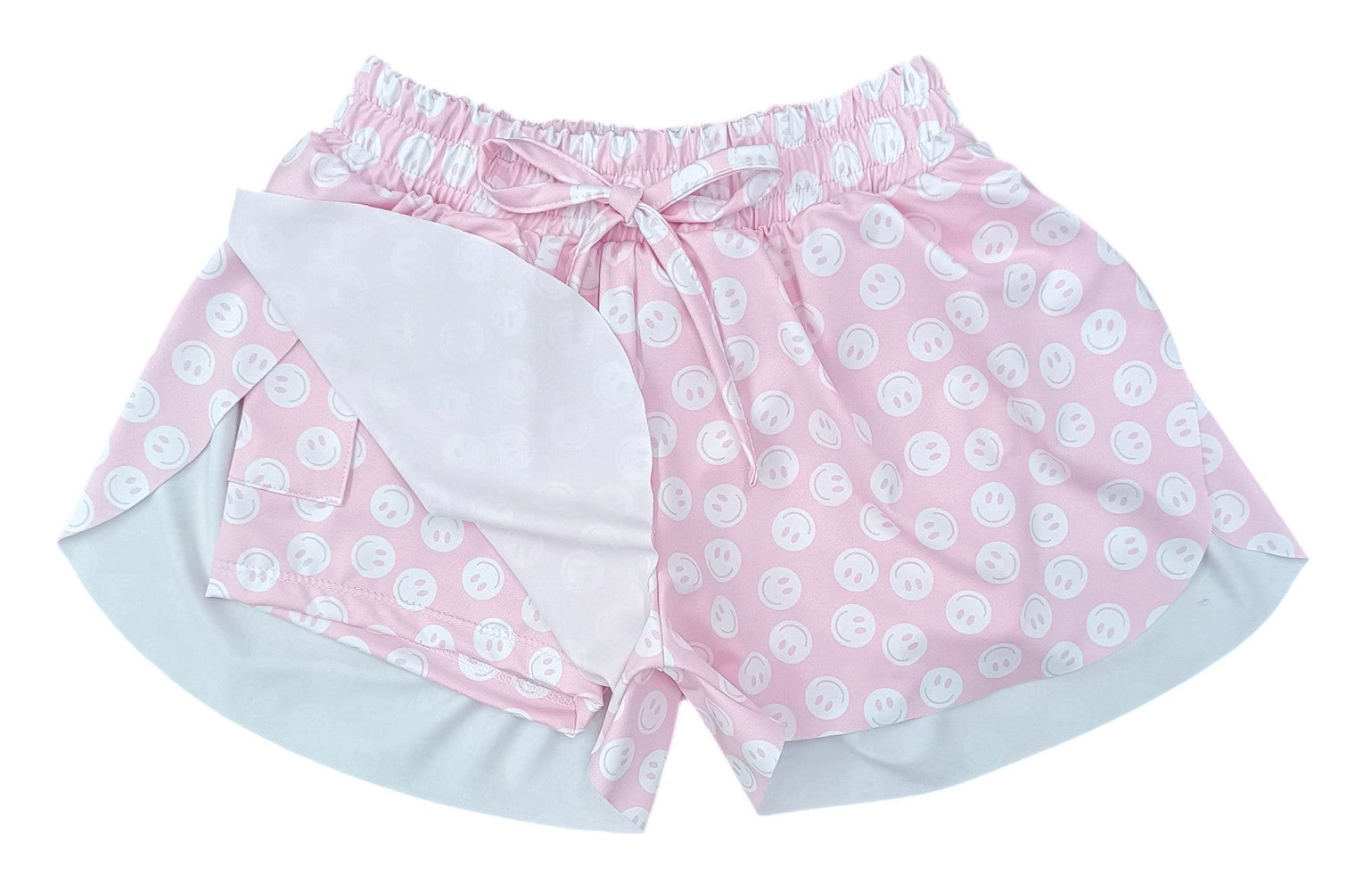 Be Elizabeth by James & Lottie Girls Butterfly Shorts - Pink Smiley Faces
