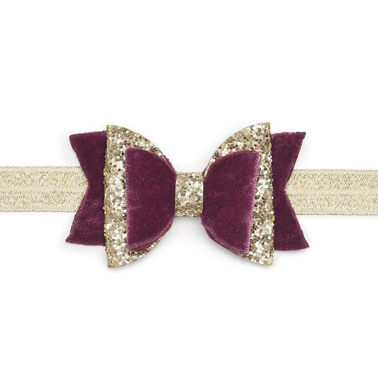 Sweet Wink Girls Headband - Gold & Autumn Berry Bow