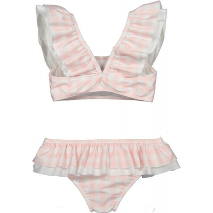 Sal & Pimenta Girls Blush Pink Square One Swimsuit - Ruffle Bikini
