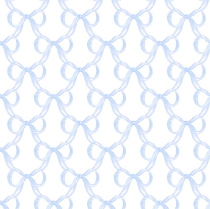 James & Lottie Girls Tank Shorts Lounge Set - Blue Put a Bow on It Print